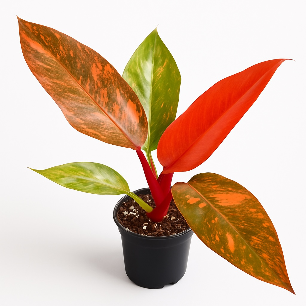orange philodendron varieties Philodendron Marbled Orange Princess Variegated