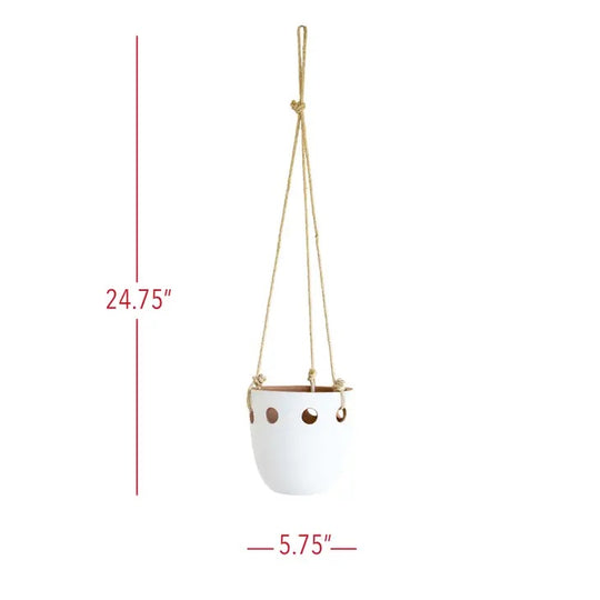 Hanging Terracotta Planter / White