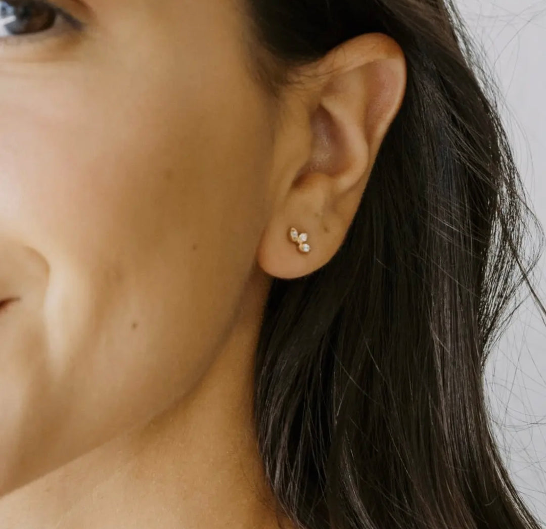 Crystal Lotus Studs (Gold)